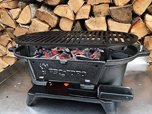 BBQ-Toro Barbecue de table en céramique avec support en bois